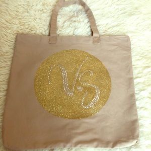 Victoria’s Secret Gold Glitter Tote Bag